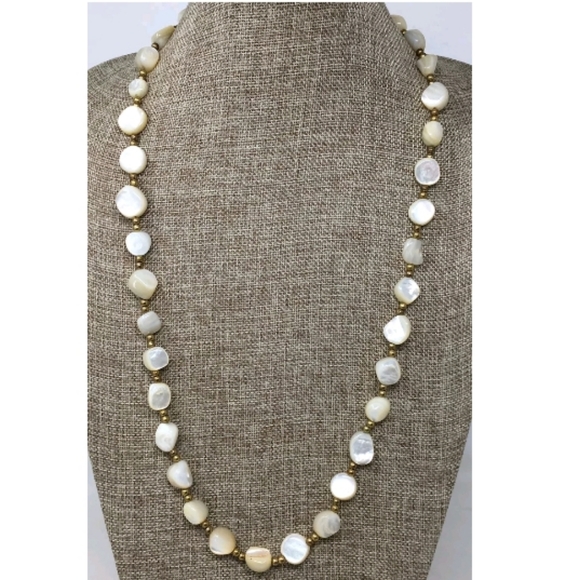 Vintage Chunky Balamuti Mother of Pearl Necklace 30" - Picture 6 of 6